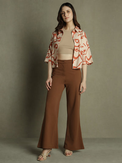 DL Woman Brown Flared Trousers