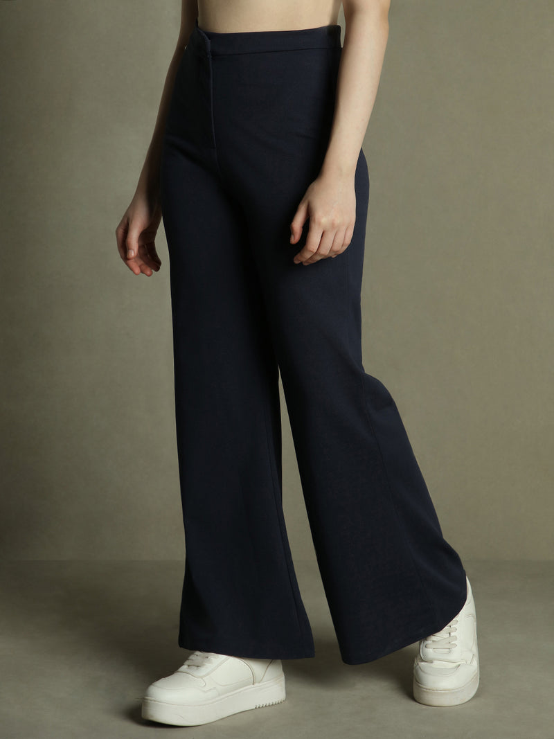 DL Woman Navy blue Flared Trousers