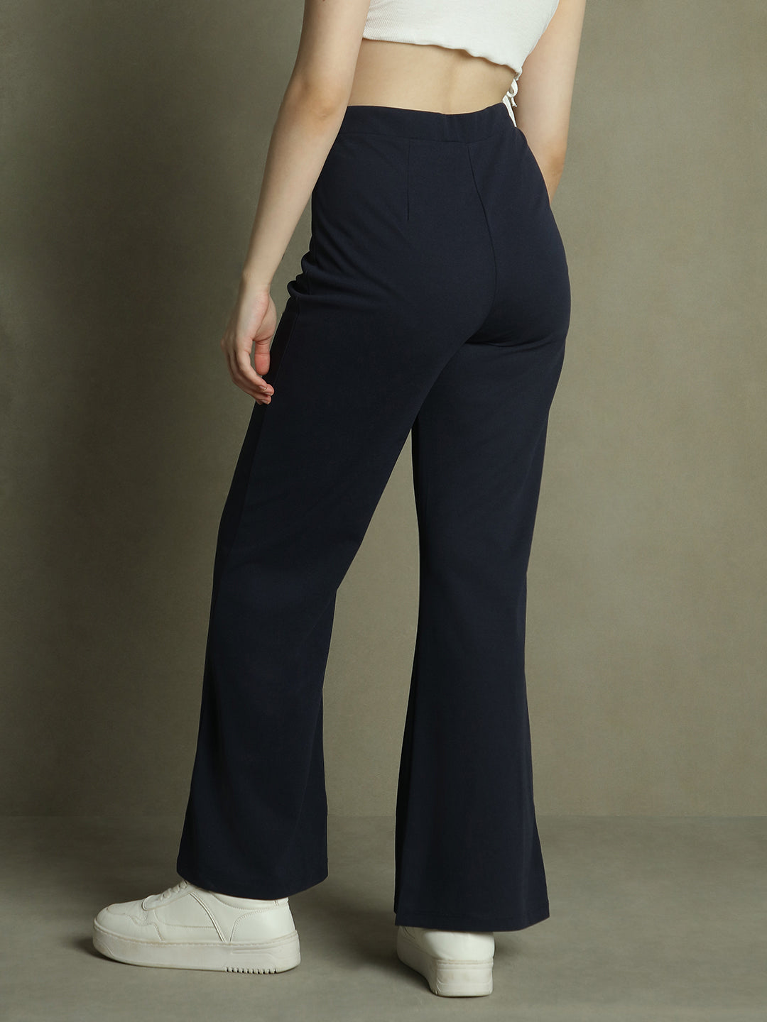 DL Woman Navy blue Flared Trousers