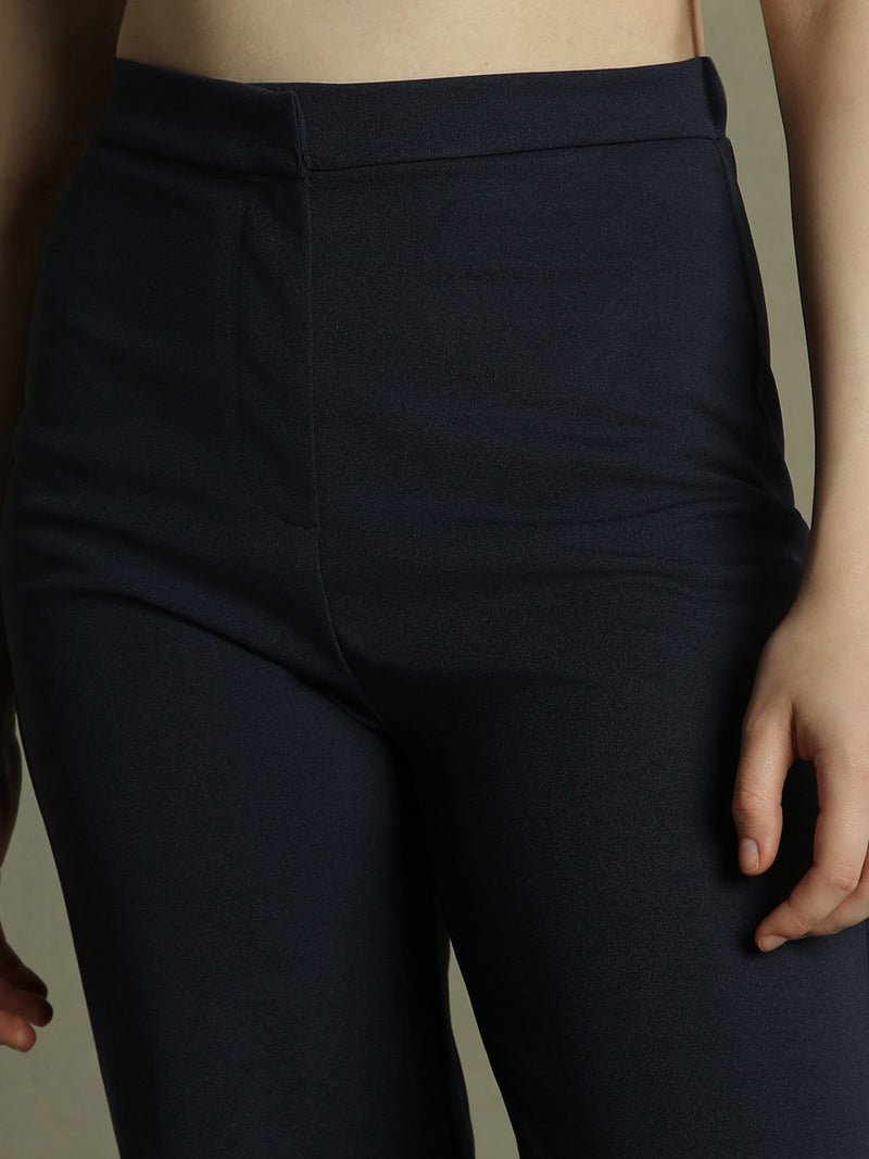 DL Woman Navy blue Flared Trousers