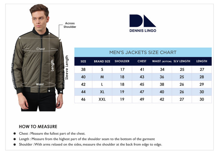 Dennis Lingo Men's High Neck Regular Fit Colourblock Quilted Military Jackets