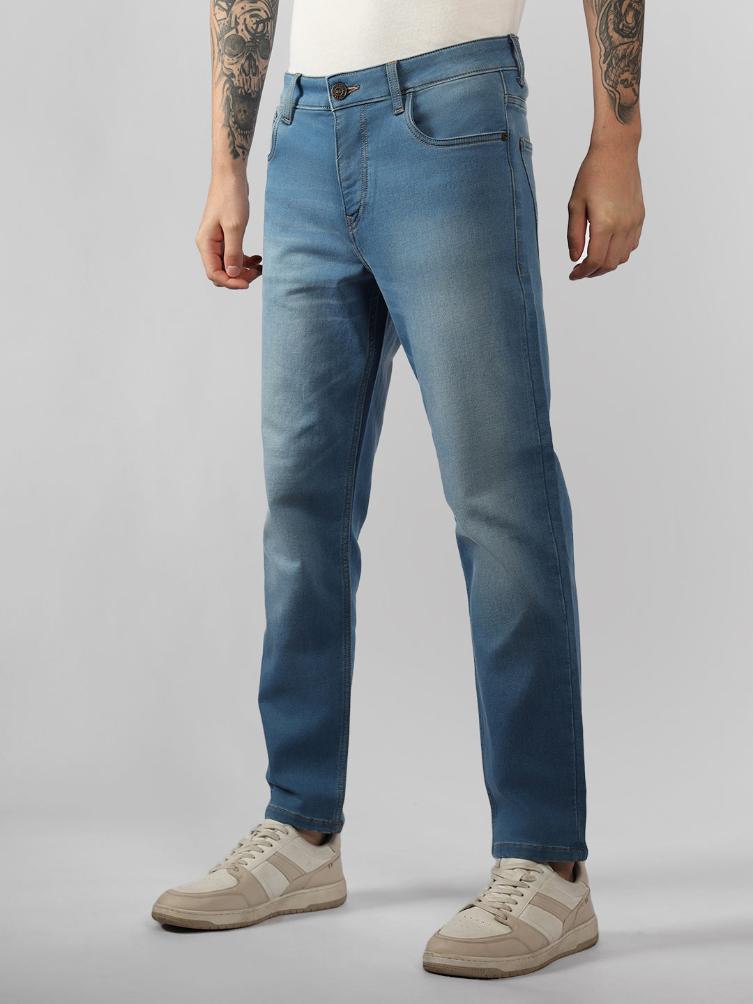 Men's Indigo Solid Slim Fit Jeans