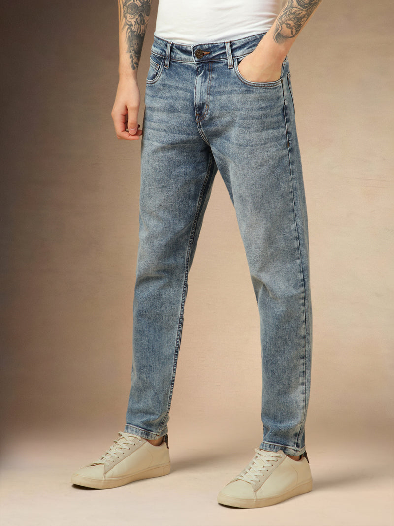 Men's Indigo Blue Straight Fit Jeans