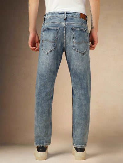 Men's Indigo Blue Straight Fit Jeans