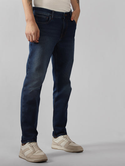 Men's Indigo Solid Slim Fit Jeans