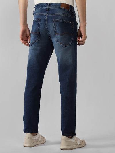 Men's Indigo Solid Slim Fit Jeans