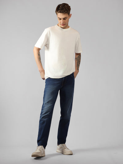 Men's Indigo Solid Slim Fit Jeans