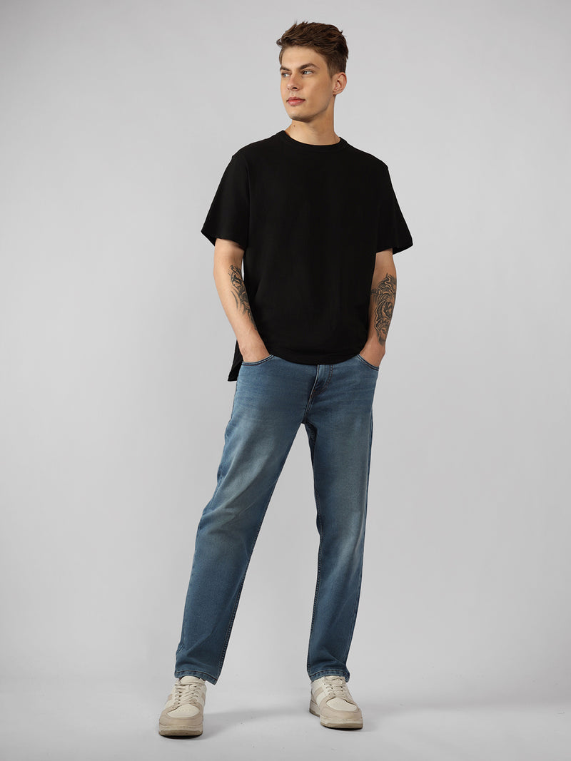 Men's Indigo Solid Slim Fit Jeans