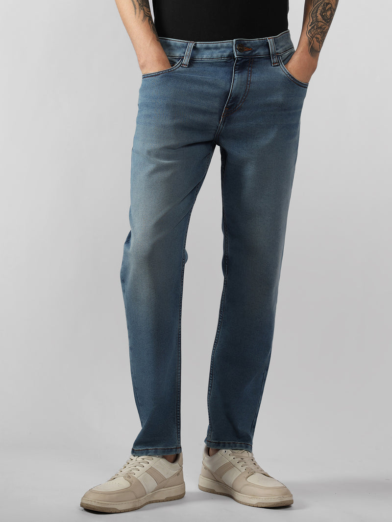 Men's Indigo Solid Slim Fit Jeans