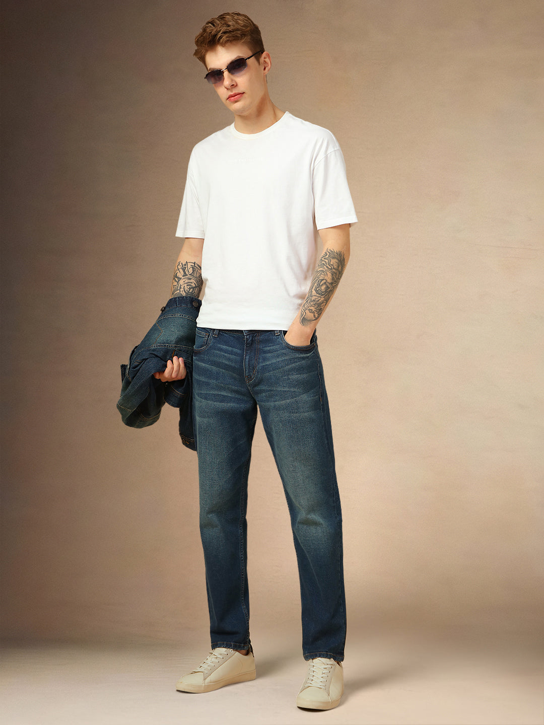 Men's Indigo Blue Straight Fit Jeans