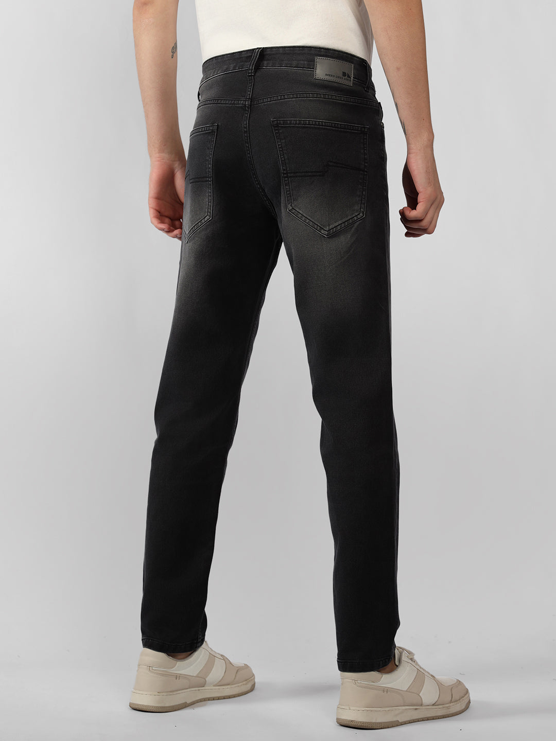 Men's Grey Solid Slim Fit Jeans