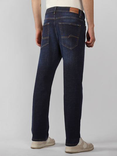 Men's Indigo Solid Straight Fit Jeans