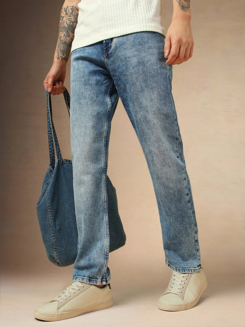 Men's Indigo Blue Straight Fit Jeans