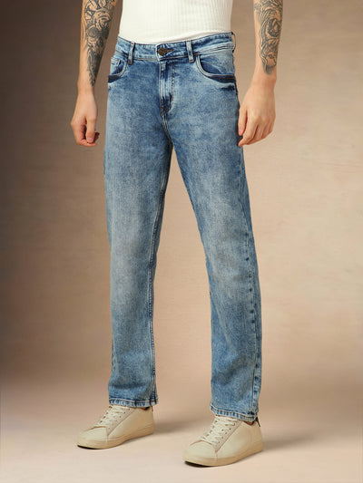 Men's Indigo Blue Straight Fit Jeans