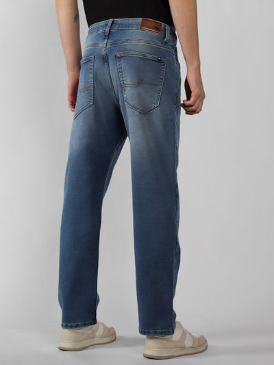 Men's Indigo Solid Straight Fit Jeans