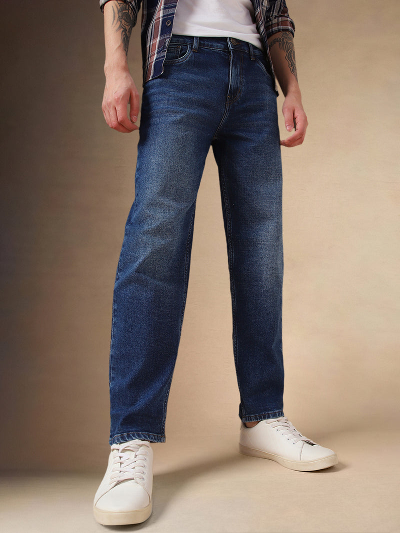 Men's Indigo Blue Straight Fit Jeans