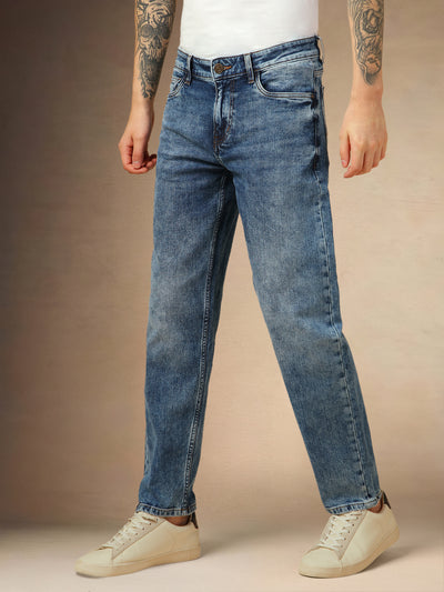 Men's Indigo Blue Straight Fit Jeans