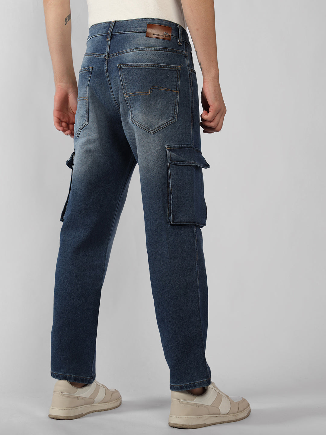 Men's Indigo Solid Straight Fit Jeans