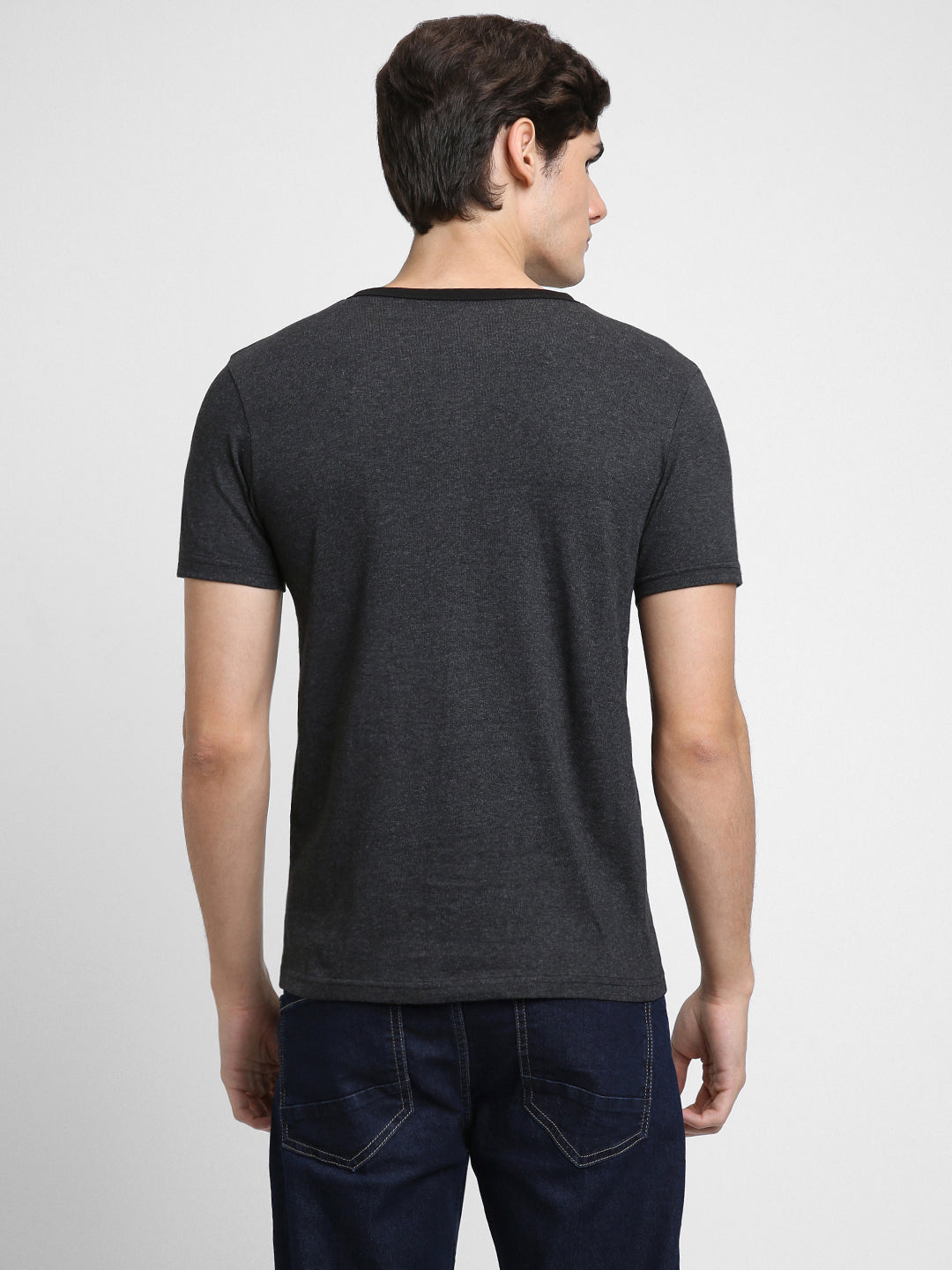 Men's Henley Neck Half Sleeves Casual T-shirt