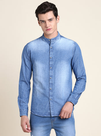 Men's Comfortable And Stylish Indigo Casual Shirt