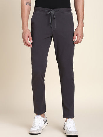 Men's Dark Grey Solid Chino