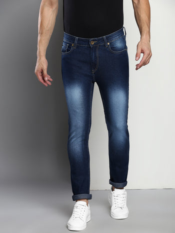 Men's Indigo Slim Fit Mid Rise Denim Jeans