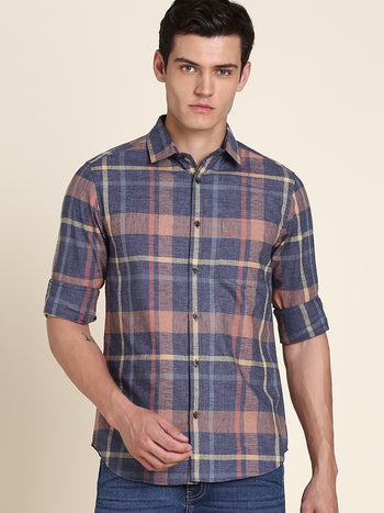 Men's Blue Checkered Shirts