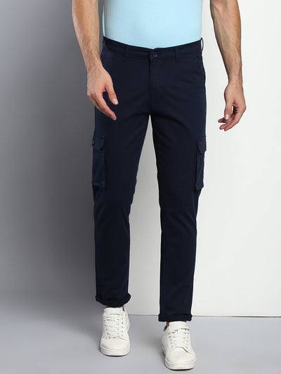 Buy DENNISON Men Blue Tapered Fit Trousers - Trousers for Men
