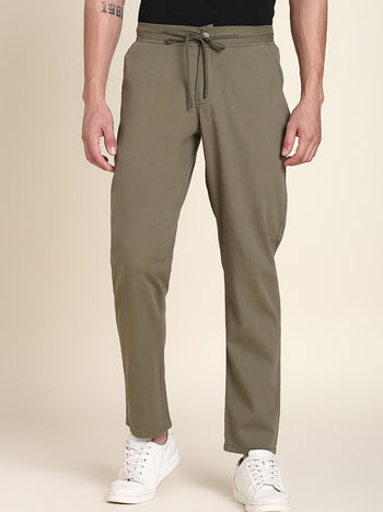 Men's Light Olive Solid Chino