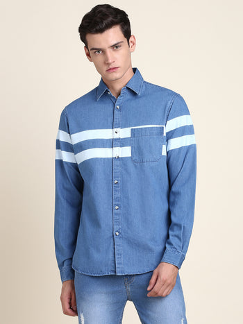 Men's Comfortable And Stylish Indigo Casual Shirt