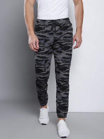 Men's Tapered Fit Cotton Cargo Joggers (Naturalgtrey)