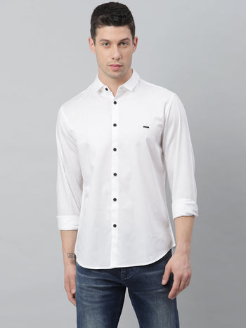 Men's Cotton Solid Slim Fit Casual Shirt With Pocket Full Sleeve Shirt For Formal & Casual Wear