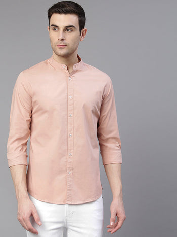 Men's Solid Shell Slim Fit Cotton Casual Shirt