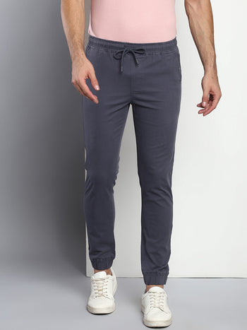 Men's Straight Fit Cotton Joggers (Steelgrey)