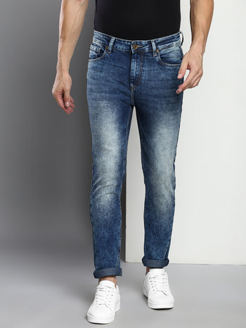 Men's Indigo Slim Fit Mid Rise Denim Jeans