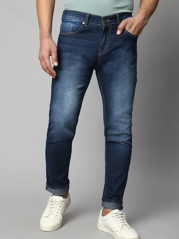 Men's Slim Fit Stretchable Mid Washed Denim Jeans