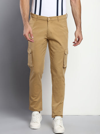 Men's Tapered Fit Cotton Cargo (Dark Khaki)