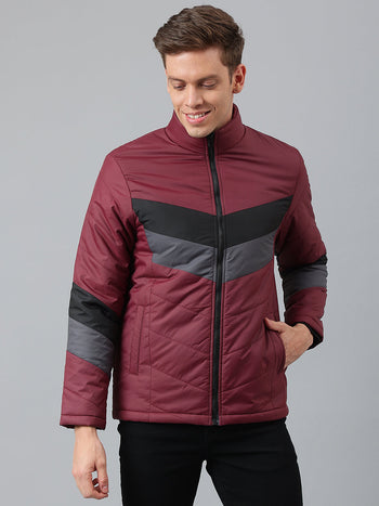 Men's Cherry Regular Fit Winterwear Puffer Jackets