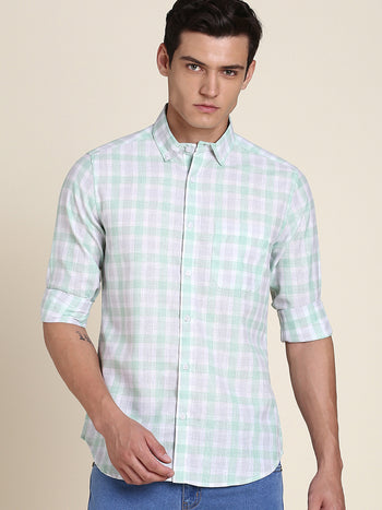 Men's Green Checkered Shirts