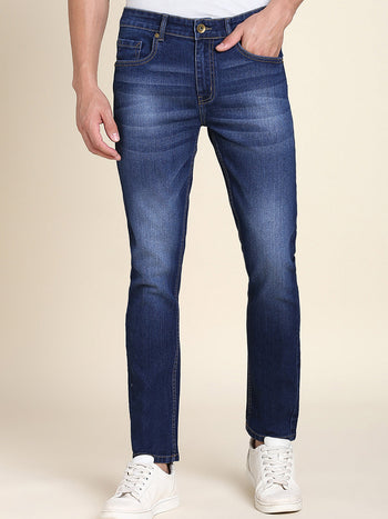 Men's Slim Fit Stretchable Denim Jeans (Indigo)