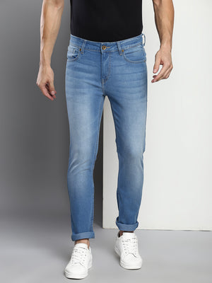 Dennis Lingo Men's Blue Slim Fit Mid Rise Denim Jeans
