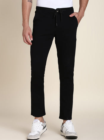 Men's Black Solid Chino