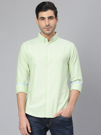 Men's Solid Pista Slim Fit Cotton Casual Shirt