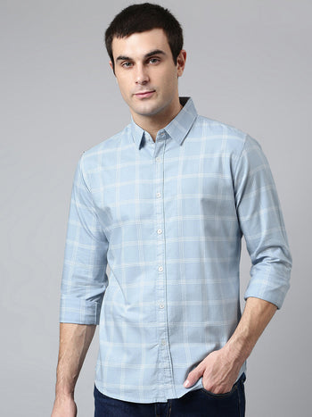 Men's Slim Fit Cotton Checks Full Sleeves Casual Shirt (C9013)