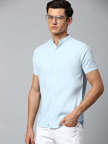 Men's Sky Blue Slim Fit  Casual Shirt