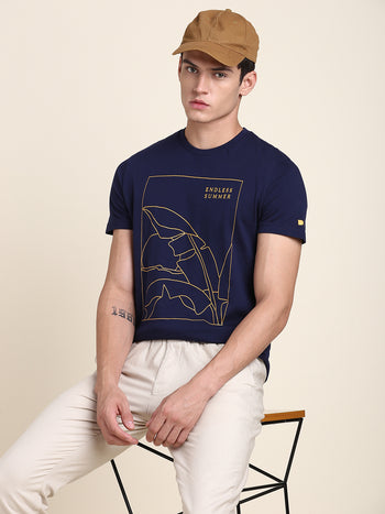 Men's Navy Print T-shirt