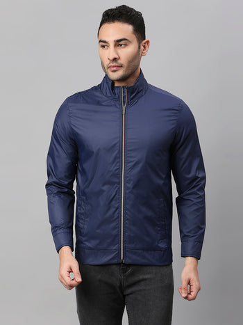 Men's Navy Regular Fit Winterwear Jackets