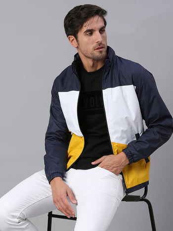 Men's Yellow Regular Fit Hooded Winterwear Puffer Jackets