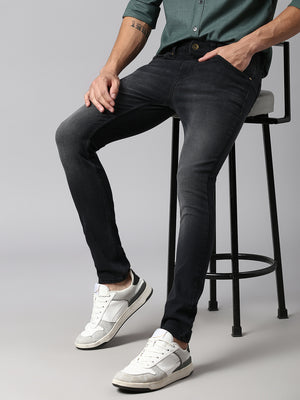 Dennis Lingo Men's Slim Fit Black Stretchable Denim Jeans (Black)