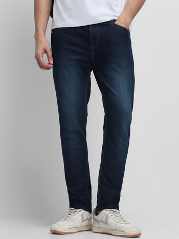 Men's Slim Fit Washed Indigo Stretchable Jeans